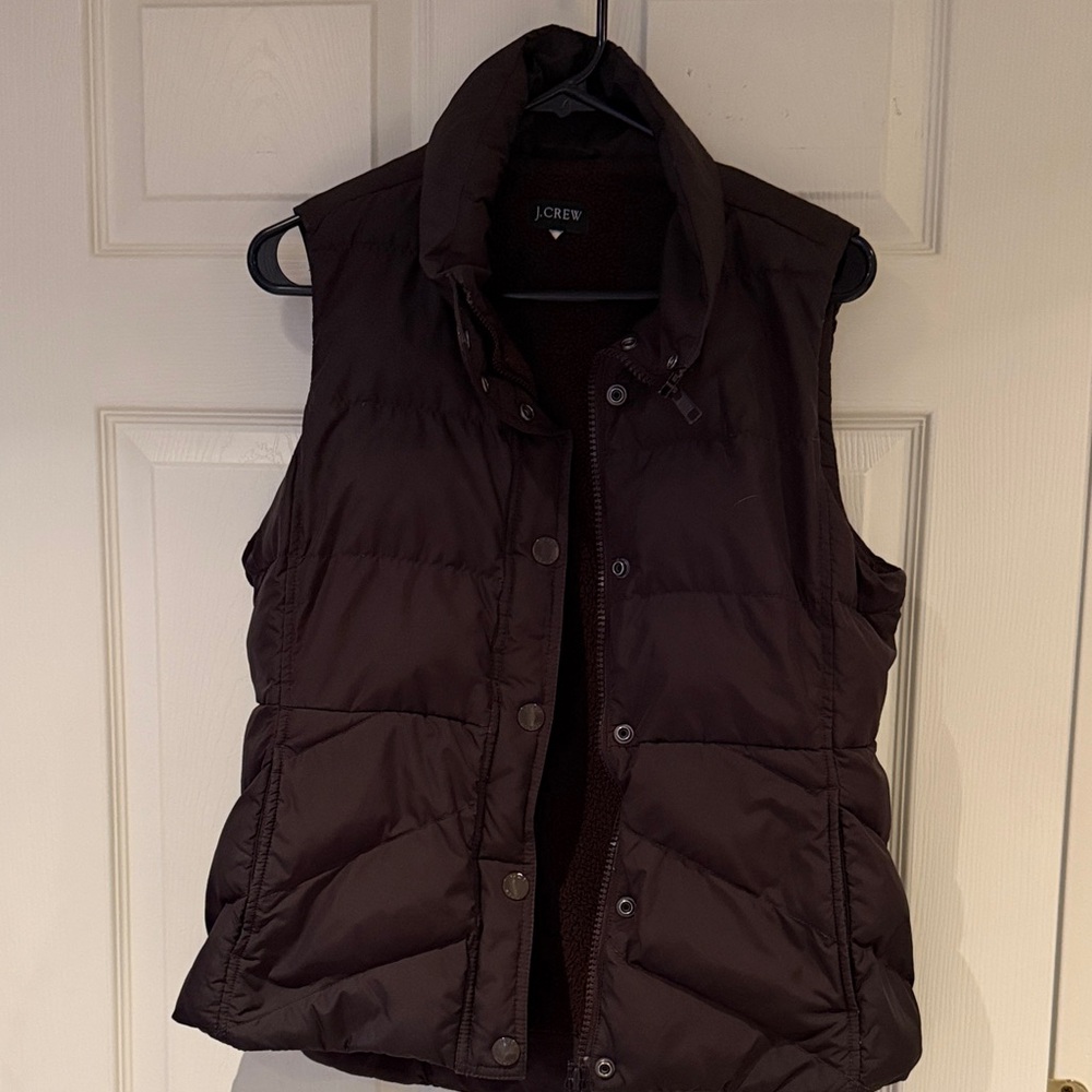 J. Crew Women's Dark Brown Quilted Vest